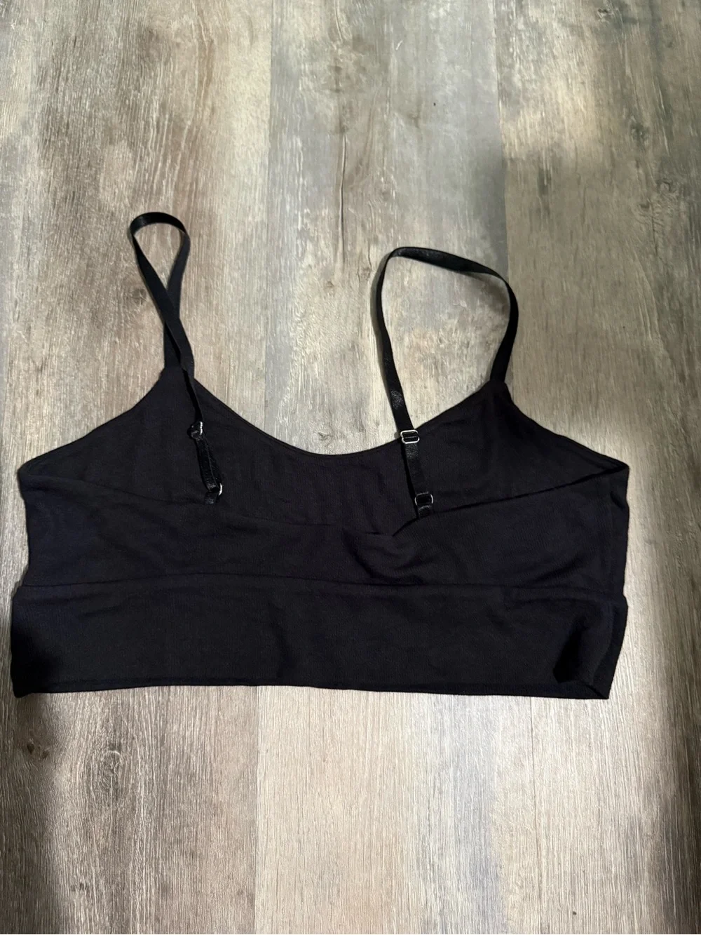 Athleta Black Seamless Cropped Bralette with Adjustable Straps